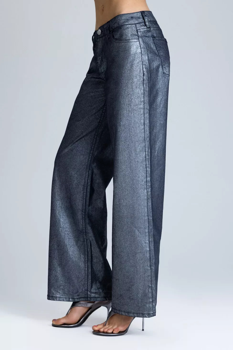 Miss Me Ivy Metallic Wide Leg Jeans | Urban Outfitters (US and RoW)