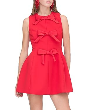 Women's Red Mini Dress - Solid, Crew Neck, Sleeveless, A-Line, Cocktail Party Dress - S, M, L, XL... | Amazon (US)