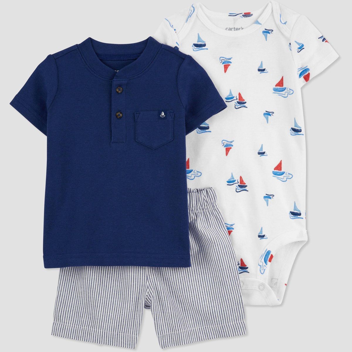 Carter's Just One You® Baby Boys' Sailboat Top & Bottom Set - Blue/White | Target