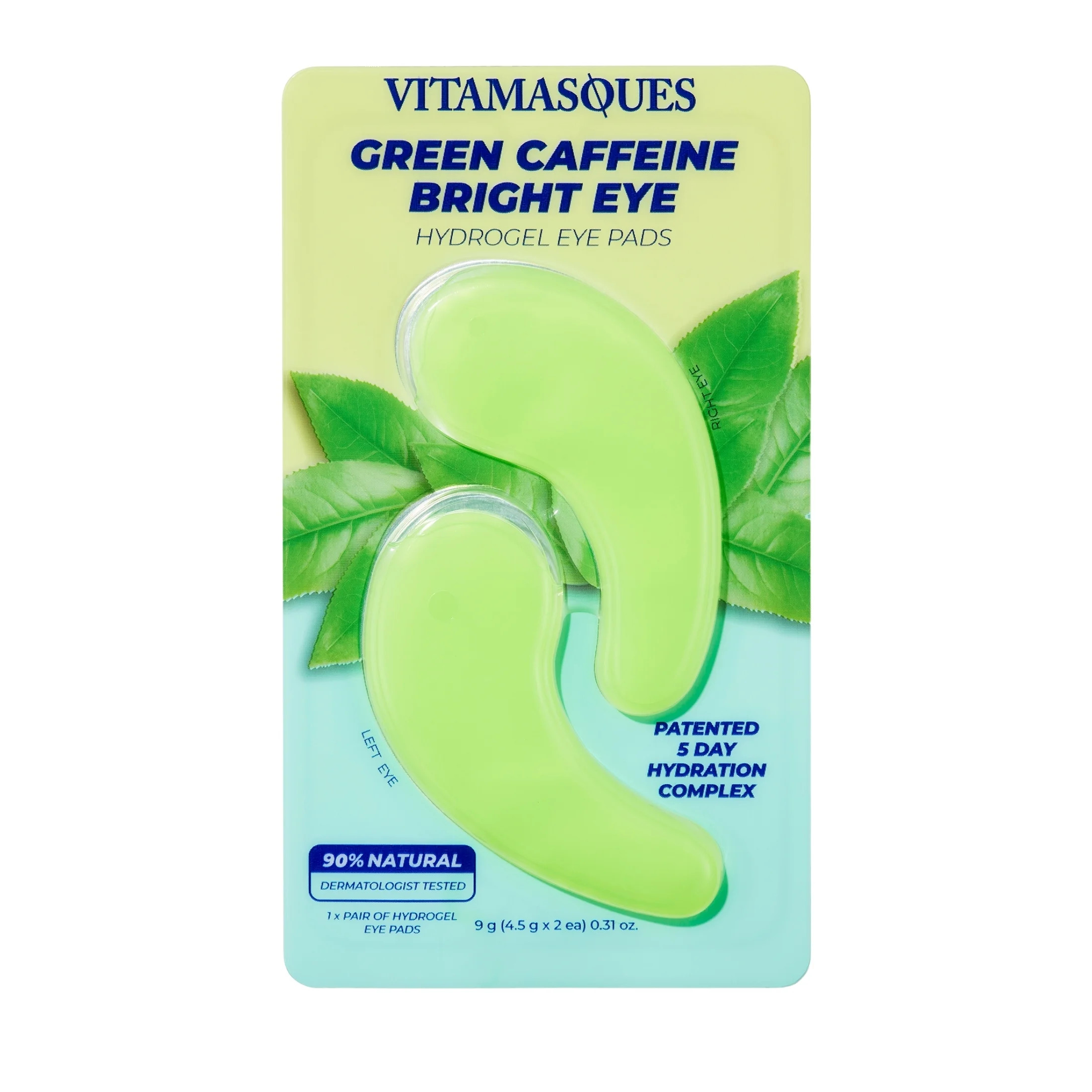 Vitamasques Green Caffeine Bright Eye Hydrogel Eye Pads One Pair | Walmart (US)