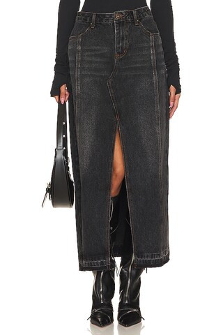 Steve Madden Teagan Midi Skirt in Black Wash from Revolve.com | Revolve Clothing (Global)