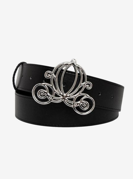 Disney Cinderella Carriage Silver Buckle Vegan Leather Belt | BoxLunch