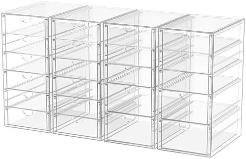 Desk Organizers And Accessories With 22 Drawers, 4 Pack Office Desktop Drawers, Plastic Makeup Or... | Amazon (US)