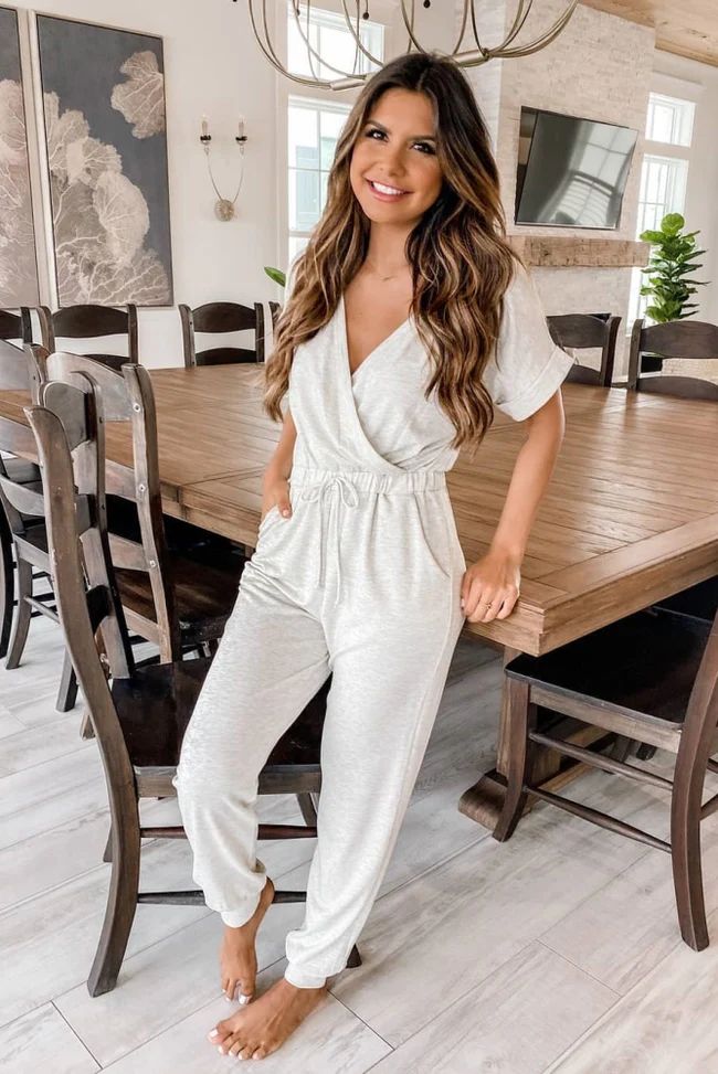 Easy Days Oatmeal Jumpsuit | The Pink Lily Boutique