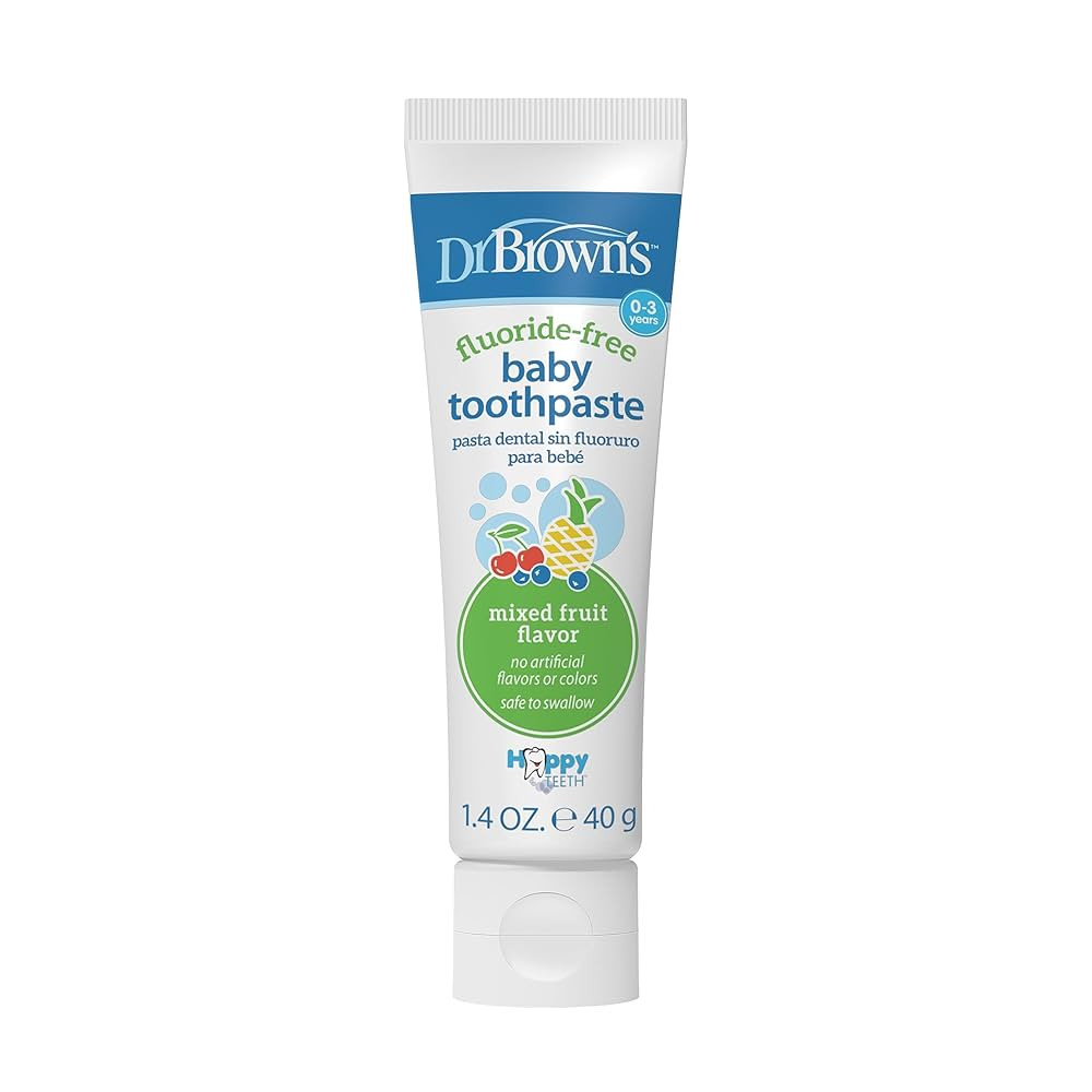 Dr. Brown's Fluoride-Free Baby Toothpaste,Infant & Toddler Oral Care,Mixed Fruit,1-Pack,1.4oz/40g... | Amazon (US)