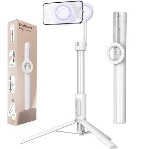 KraftGeek 64" Magnetic Phone Tripod for iPhone MagSafe, Reinforced Aluminum Selfie Stick Tripod S... | Amazon (US)
