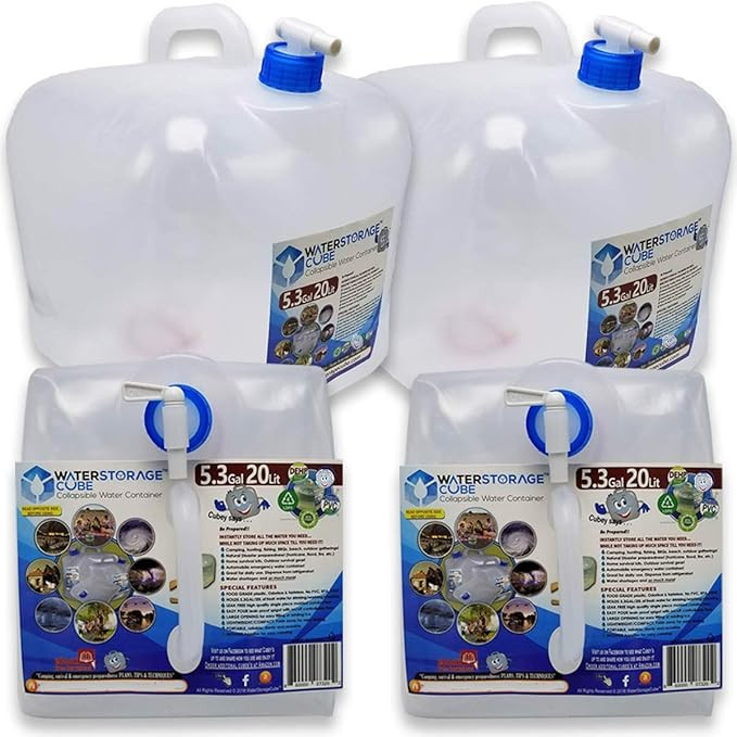 WaterStorageCube BPA Free Collapsible Water Container with Spigot, Camping Water Storage Carrier ... | Amazon (US)