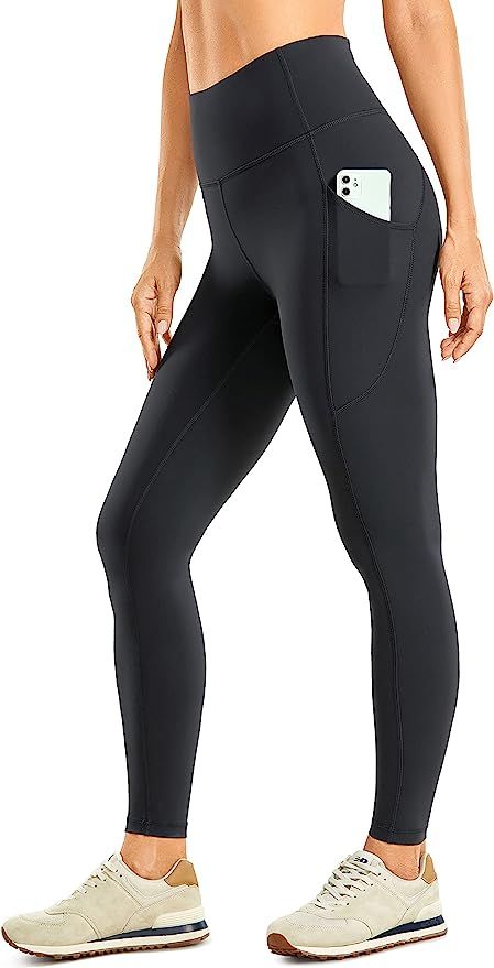 CRZ YOGA Women's Brushed Naked Feeling Sports Leggings High Waist Matte Soft Yoga Leggings with P... | Amazon (UK)