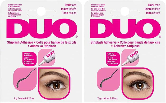 DUO Eyelash Glue, Dark Tone, Lash Adhesive for Strip Lashes, 0.25 oz 2 Pack | Amazon (US)