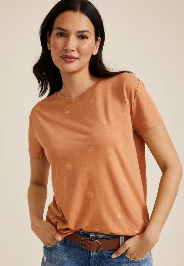 24/7 Dawson Leaves Crew Neck Tee | Maurices