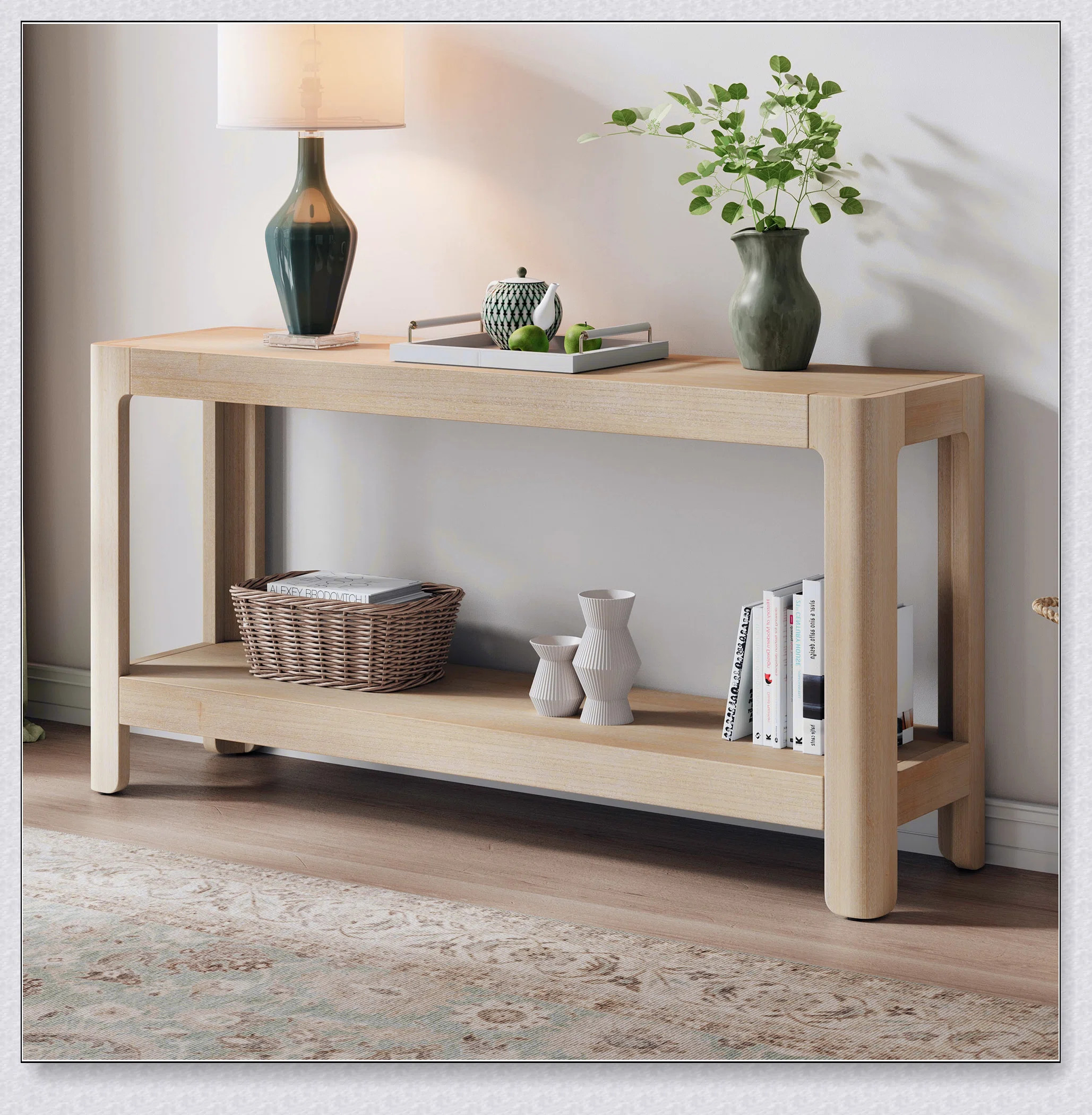 Mirod Modern Farmhouse Console Table, Elegant Minimalist Design With Premium Wood Veneer And Rounded Corners For Versatile Use | Wayfair North America