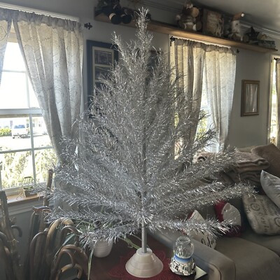 Vintage Sears And Roebuck Aluminum Tapered Christmas Tree 5’ In Original Box  | eBay | eBay US