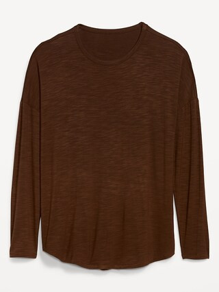 Long-Sleeve Luxe Slub-Knit Tunic T-Shirt for Women | Old Navy (US)