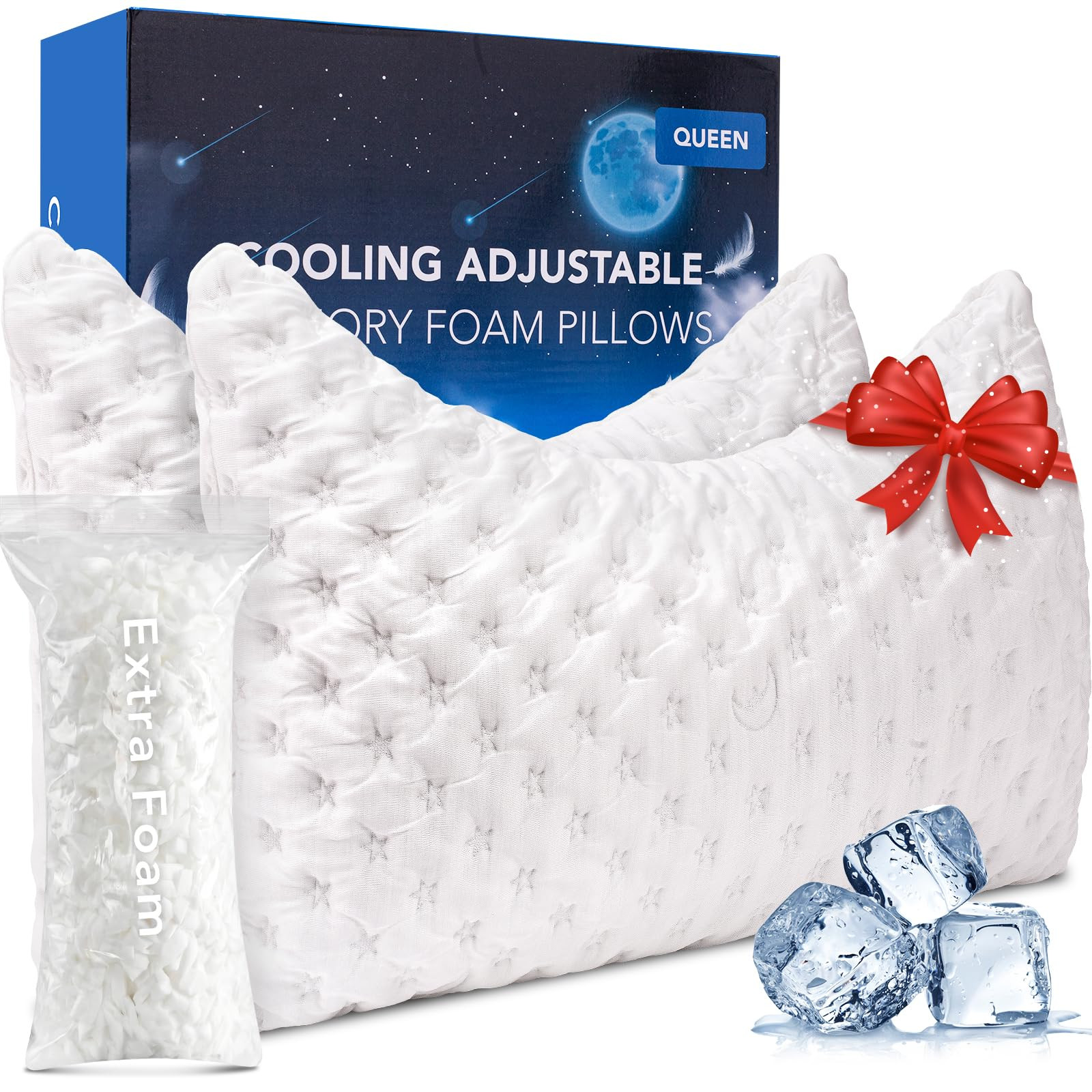 KUCEY Cooling Side Sleeper Pillow for Neck and Shoulder Pain, Luxury Shredded Memory Foam Curved ... | Amazon (US)