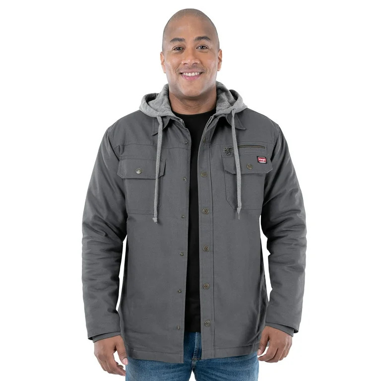 Wrangler Workwear Men's Quilted Lined Long Sleeve Shirt Jacket, Size Small to 3XL | Walmart (US)