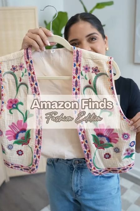 Amazon Finds alert! 🌸✨ I'm loving these spring finds, the quality is amazing, they're pieces that easily elevate any outfit. What's your favorite piece? I love them both, but the floral vest stole my heart! 💖

#LTKstyletip #LTKsummer #LTKspring