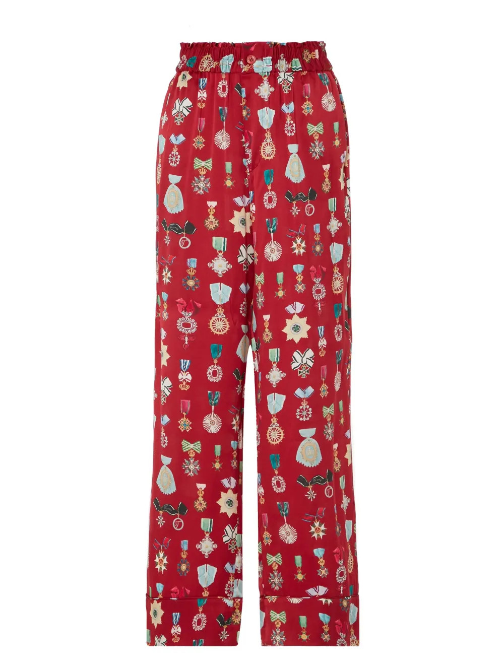 Temperley London medal-print Trousers | Red | FARFETCH | Farfetch Global