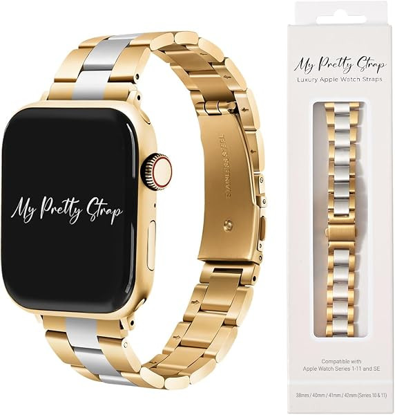 Compatible Apple Watch Band for Women, Stainless Steel- Fits Most Wrists | Amazon (US)