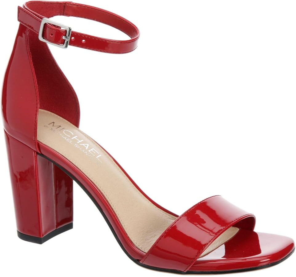 Michael By Michael Shannon Stella - Women's Open Square Toe Block High Heel Ankle Strap Sandals | Amazon (US)