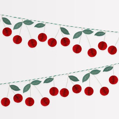 Meri Meri Cherry Honeycomb Garland (7.25' with excess cord - Pack of 1) | Target