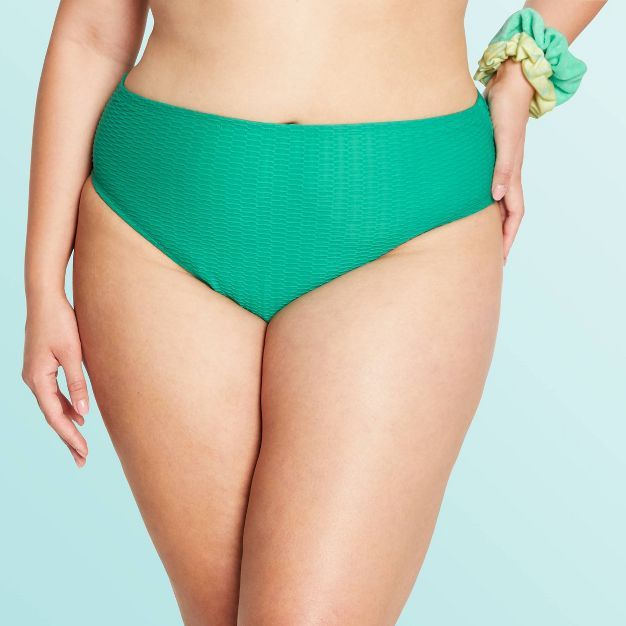 Women's Plus Size Textured Bikini Bottom - Stoney Clover Lane x Target Green | Target