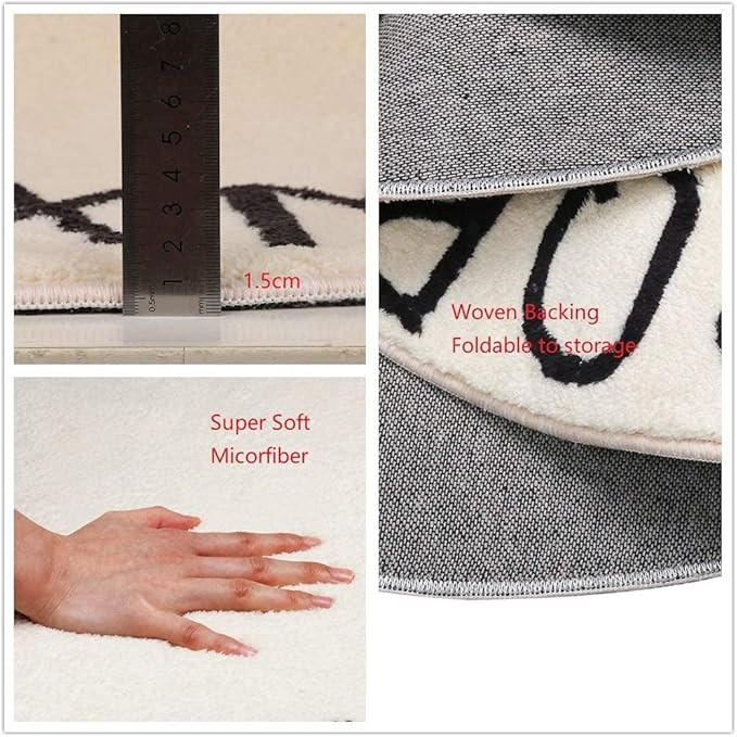 HiiARug ABC Large Area Rug for Nursery Soft Kids Play Mat Round Educational Alphabet Floor Area R... | Amazon (US)