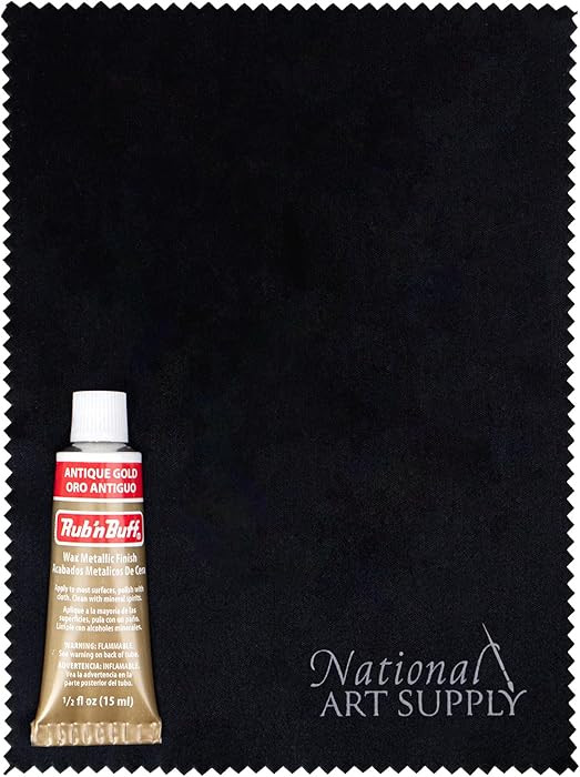 Amaco Rub and Buff Antique Gold 0.5oz/15ml Gilding Wax & 5"x7" Microfiber Cleaning Cloths - Micro... | Amazon (US)
