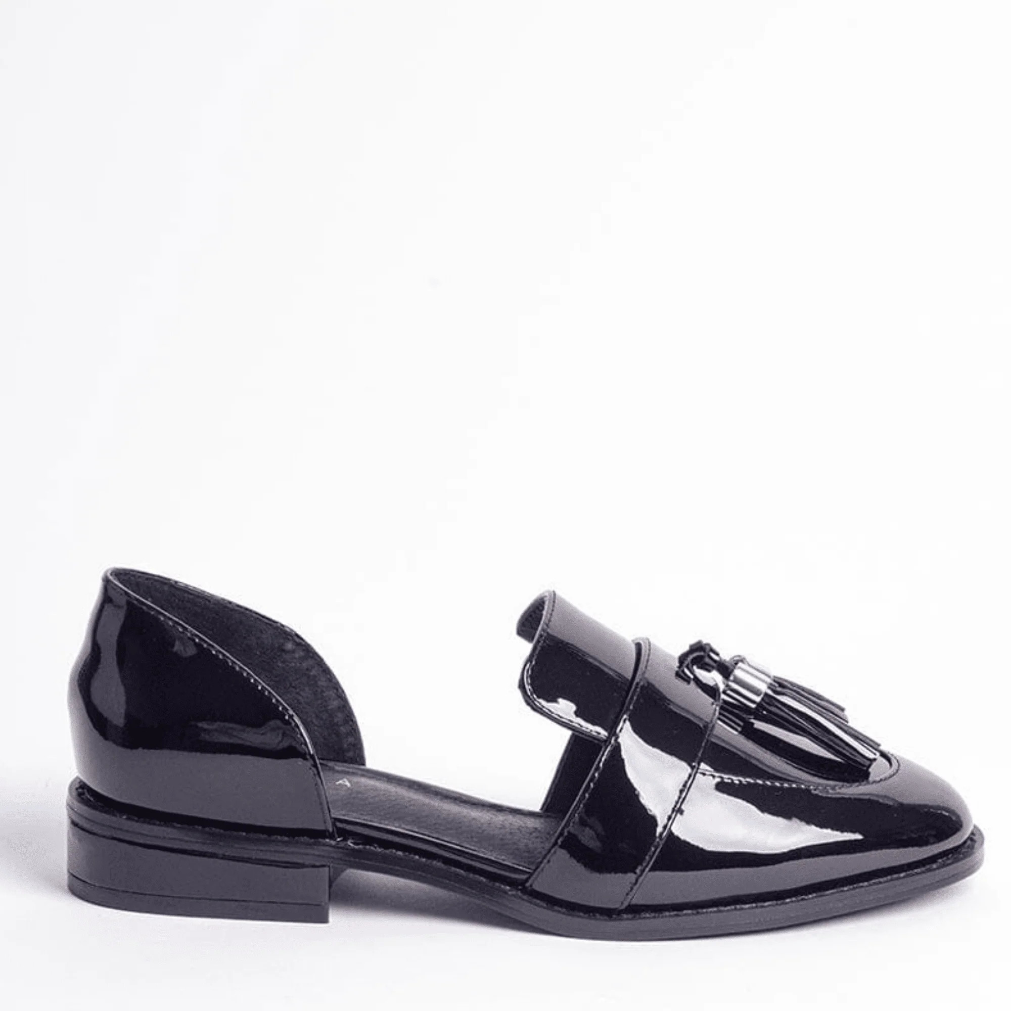 Linear - D'Orsay Loafer - Black Patent Leather | Cecelia New York