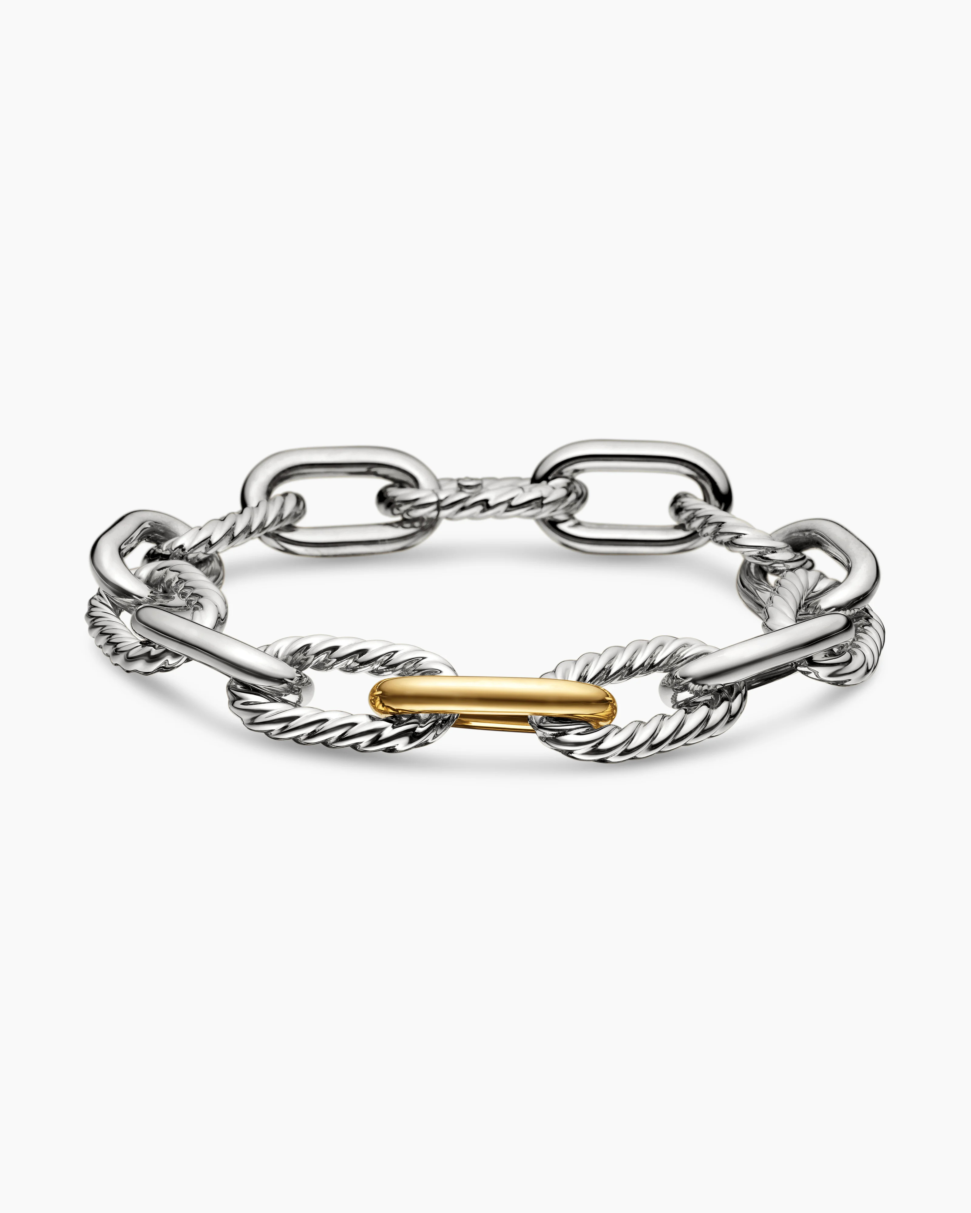 David Yurman | DY Madison Chain Bracelet in Sterling Silver with 18K Yellow Gold, 11mm | David Yurman