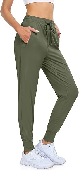 UEU Women's Joggers Pants Drawstring Running Sweats Athletic Workout Gym Yoga Sweatpants with Poc... | Amazon (US)