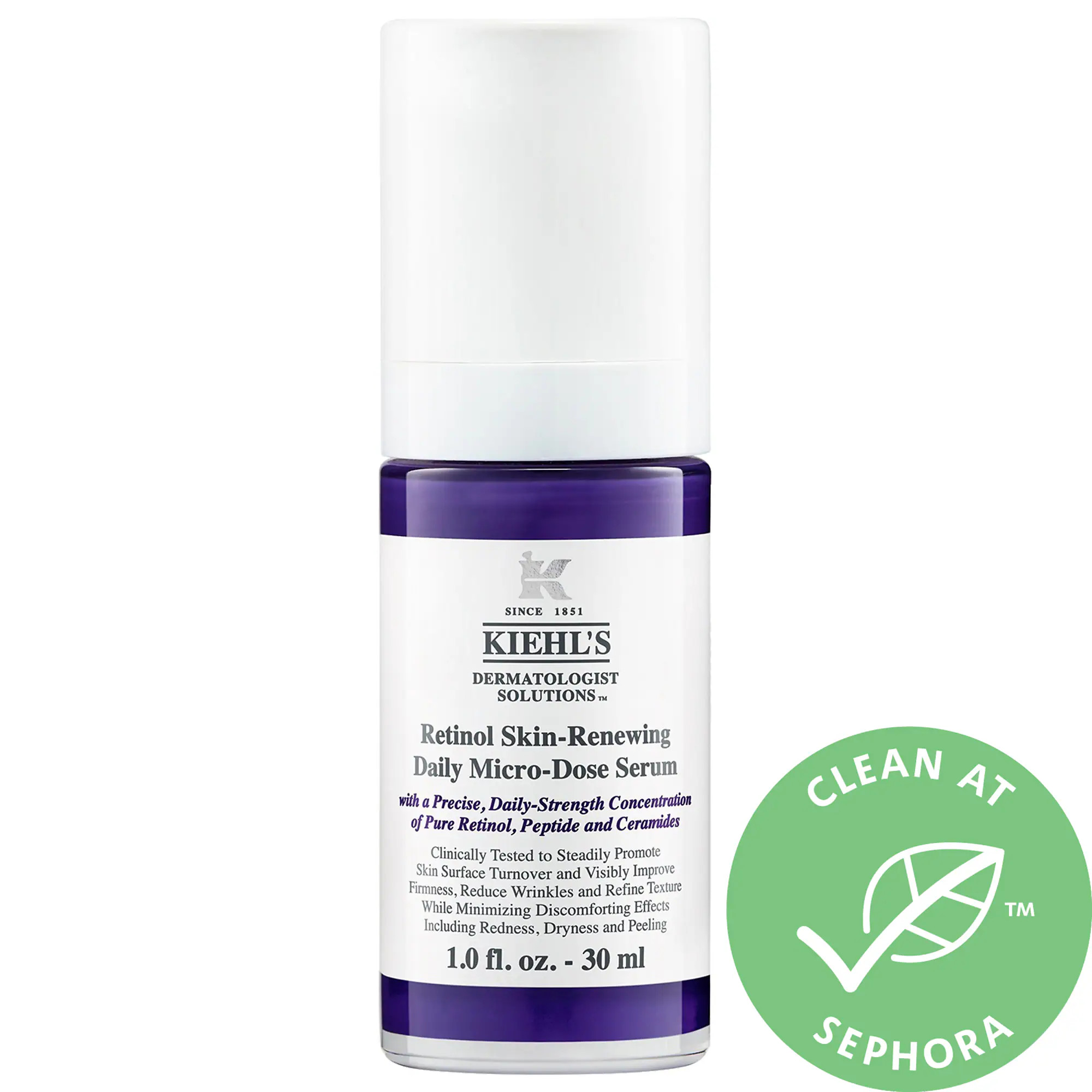 Kiehl's Since 1851 Micro-Dose Anti-Aging Retinol Serum with Ceramides and Peptide 1 oz/ 30 mL | Sephora (US)