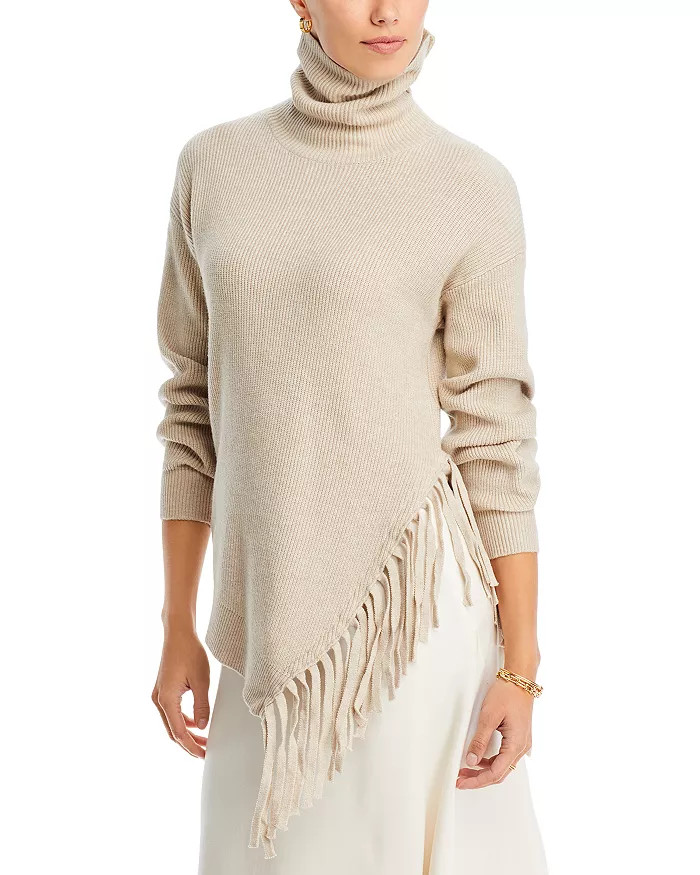 Turtleneck Fringe Hem Sweater | Bloomingdale's (US)