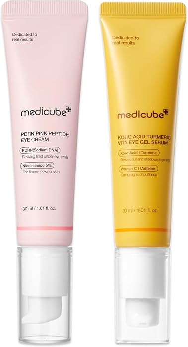 medicube Eye Jelly Serum & Eye Cream Duo: Kojic Acid Brightening Eye Gel Serum and PDRN Eye Serum... | Amazon (US)