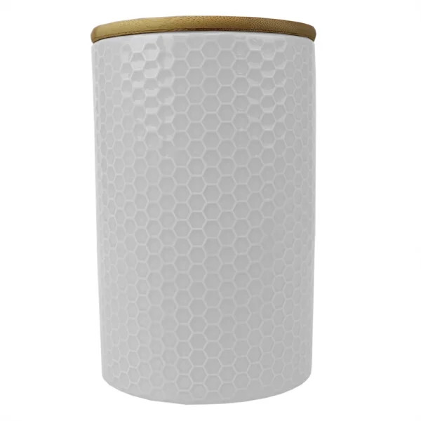 Honeycomb Large Ceramic Canister, White - Walmart.com | Walmart (US)