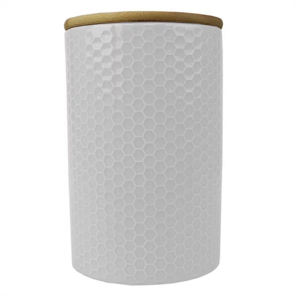 Honeycomb Large Ceramic Canister, White - Walmart.com | Walmart (US)