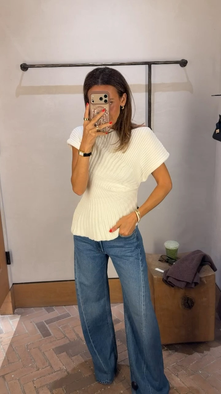 This sweater is so flattering with the cinch waist and off the shoulder detail, love it with these Mother jeans I own in cream!

#LTKootd #LTKOver40 #LTKSeasonal