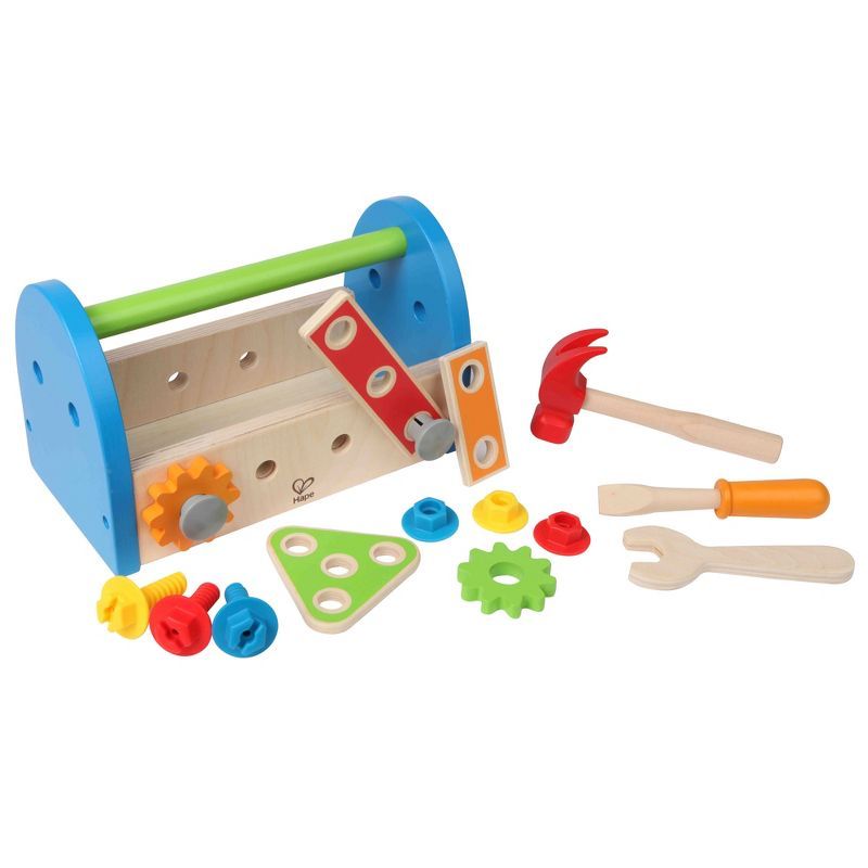 Hape E3001 Fix It Tool Box Kids Toddler Preschool Wooden Pretend Construction Toy Play Set with H... | Target