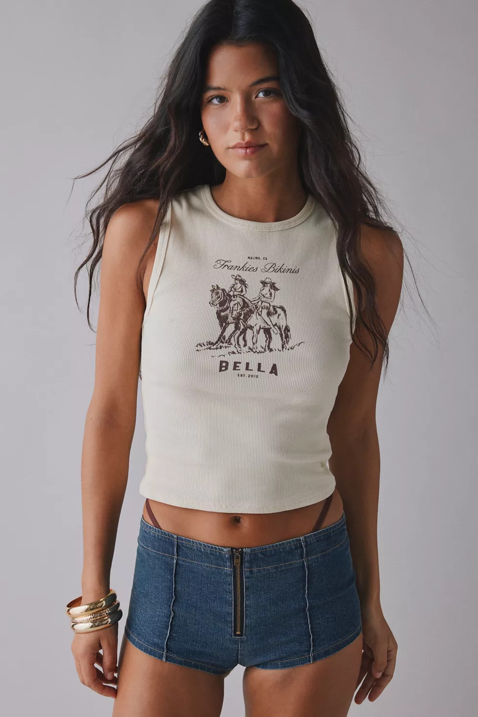 Frankies Bikinis X Bella Hadid Reno Ribbed Tank Top | Urban Outfitters (US and RoW)