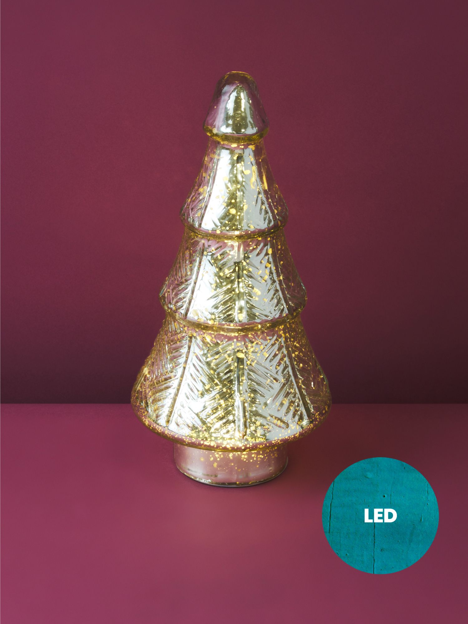 12.5in Led Light Up Metallic Tree | Seasonal Decor | HomeGoods | HomeGoods