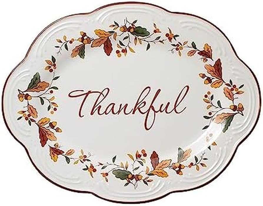 Pfaltzgraff Autumn Berry Small Oval Platter, 10.5 inches, Cream | Amazon (US)