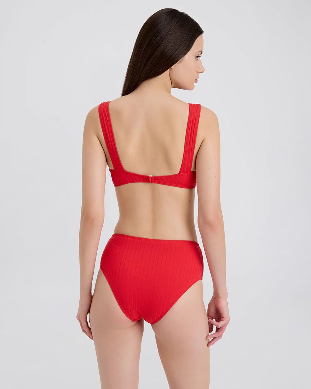 The Lilo Ribbed Bikini Bottom in Lipstick Red | Solid & Striped