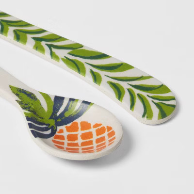 2pc Melamine and Bamboo Pineapple Spoon and Spreader Set - Opalhouse™ | Target