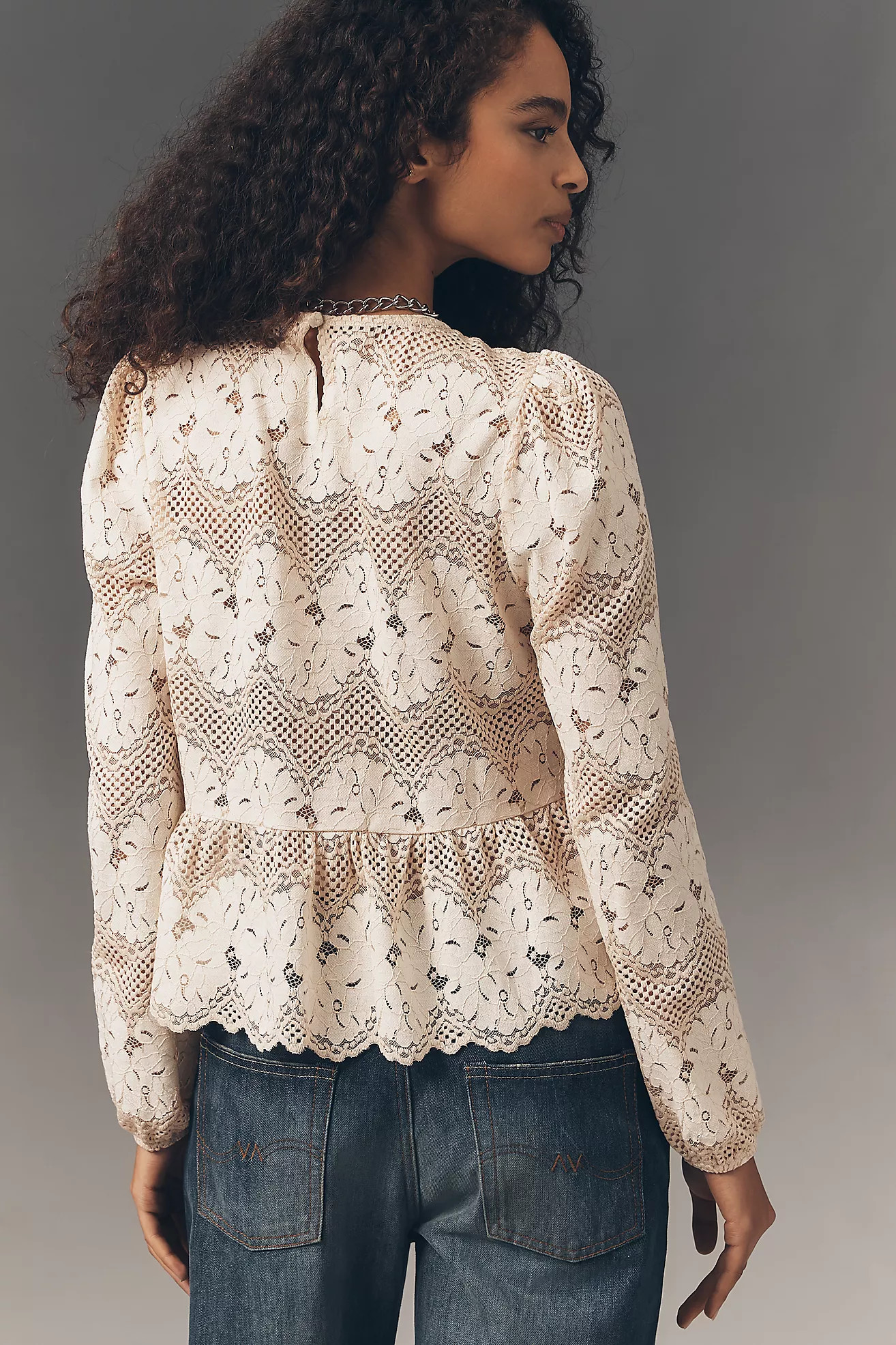 Dolan Left Coast Peplum Lace Blouse | Anthropologie (US)