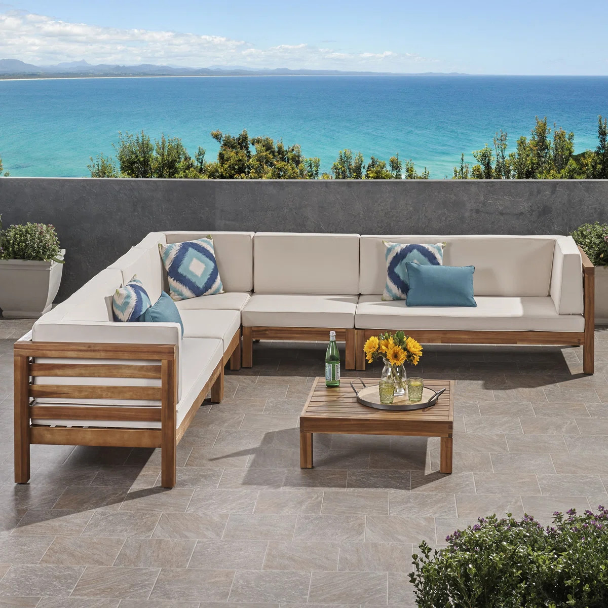 Maher Outdoor 7 Piece Sectional Seating Group with Cushions | Wayfair North America