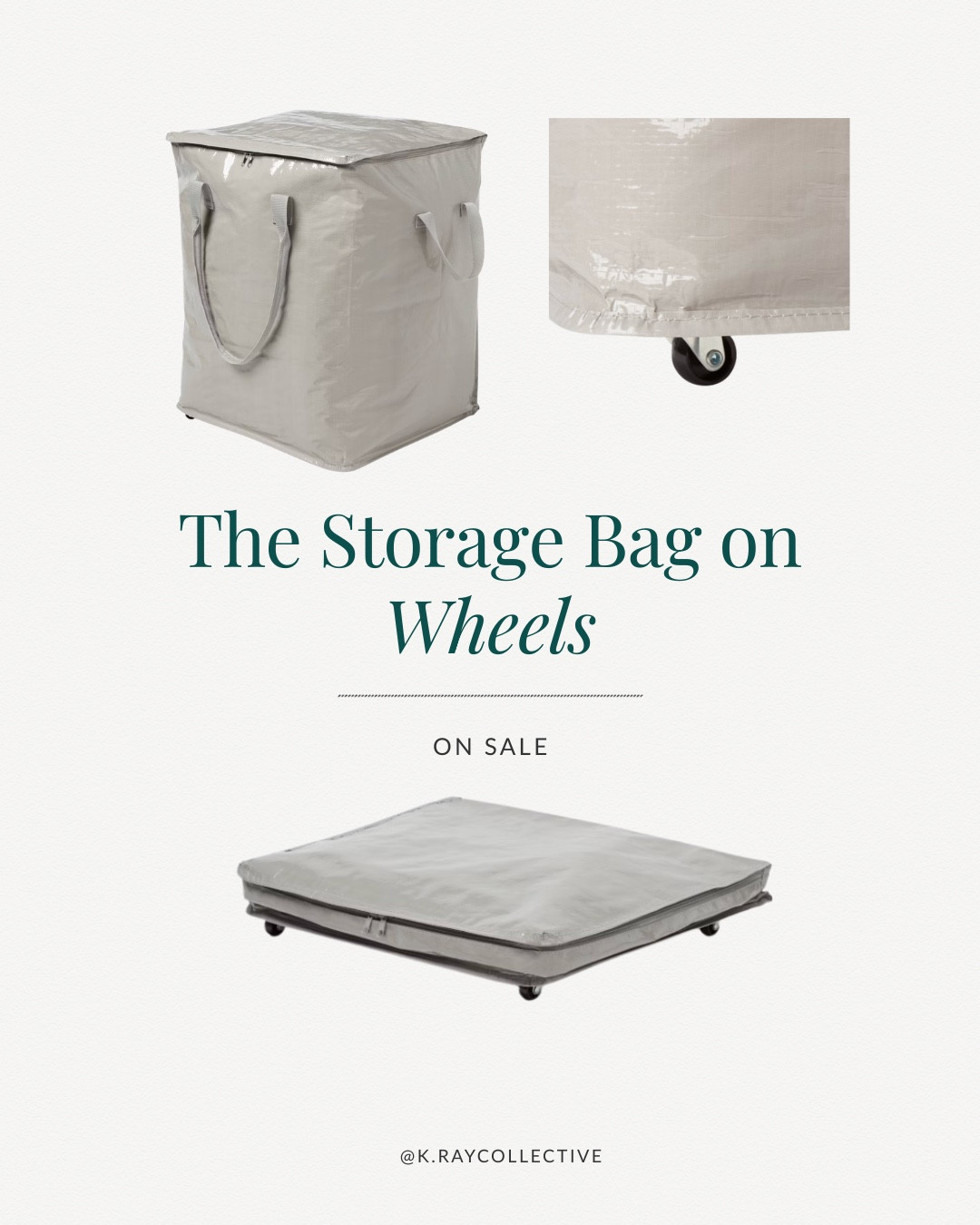 One of my favorite target finds it’s like the hulken bag but much more affordable!  It’s roller storage a bag on wheels that folds down when not in use.

#StorageOnWheels #HomeOrganization #StorageBin #StorageBag ￼

#LTKHome #LTKmomlife