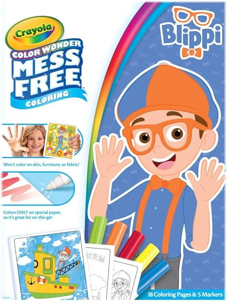 Crayola Blippi Color Wonder Coloring Set, 18 Blippi Mess Free Coloring Pages for Toddlers, Travel... | Amazon (US)