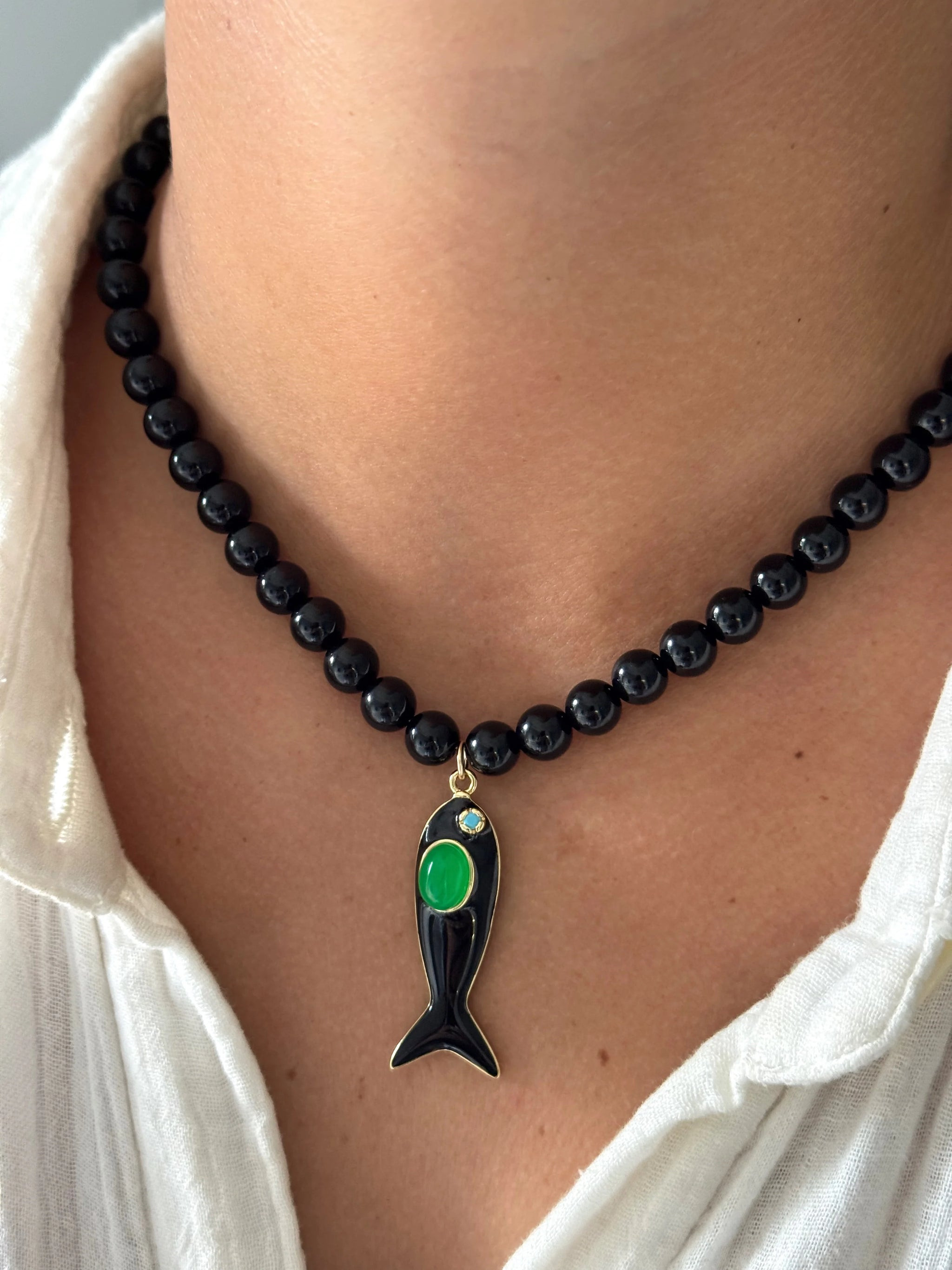 Walland Necklace - Black | Triple Threads