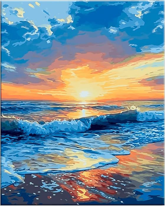 Number Artist Seaside Dusk Paint by Numbers Kit for Adults Beginner \u2013 DIY Acrylic Painting b... | Amazon (US)