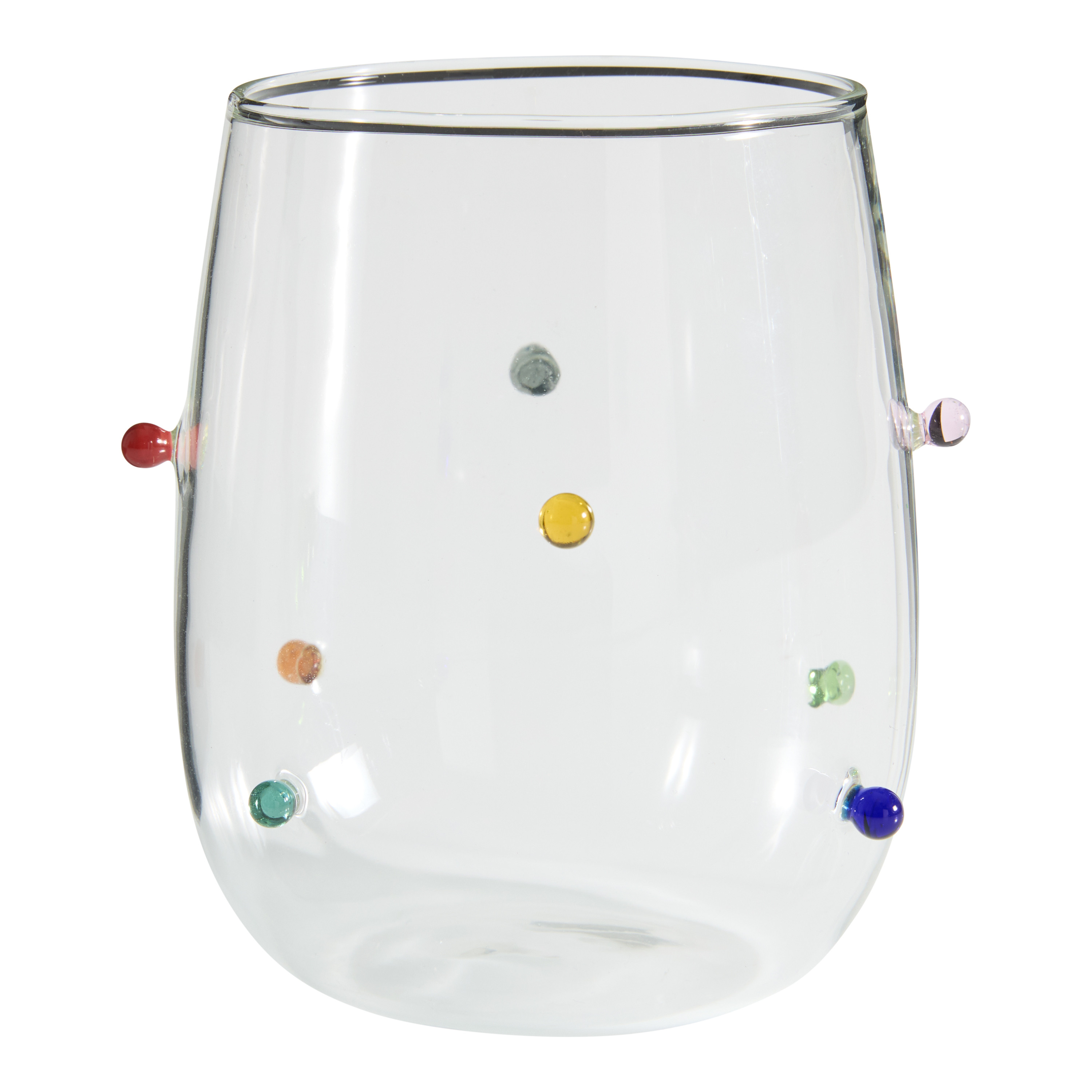 Multicolor Bubble Dot Stemless Wine Glass | World Market