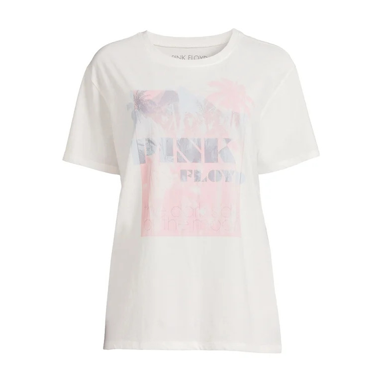Time and Tru Women's Pink Floyd Graphic Band Tee with Short Sleeves | Walmart (US)